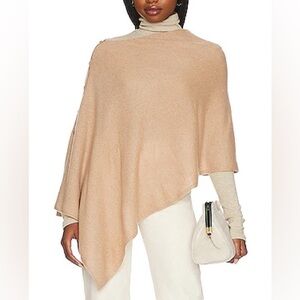 27 Miles Malibu Revolve Chumash 100% Cashmere Poncho OS in Yellow Gray Stripes